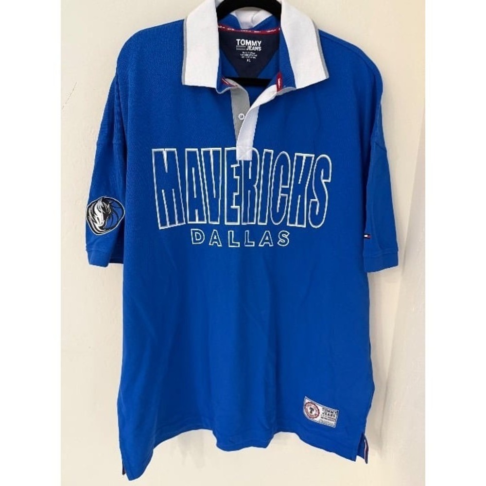 Dallas Mavericks Men's Tommy Jeans Stanley Pique Polo-Size XL -NWT-Retails $79